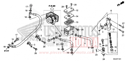 REAR BRAKE MASTER CYLINDER (ABS) CBR500RAE de 2014